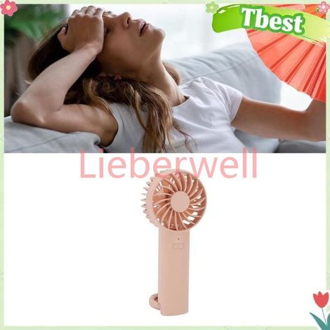 Tbest Ventilateur portatif Ventilateur portable avec crochet, batterie rechargeable electromenager ventilateur Gris foncé Rose (1/5)