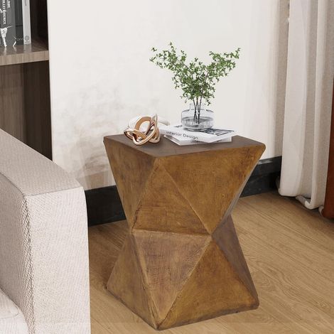 Mesa Auxiliar de diseño Extremo de Madera del Sofá de la Sala Mesa de Pedestal de Hormigón Ligero Cuadrada Estilo Moderno - 45x31x31cm