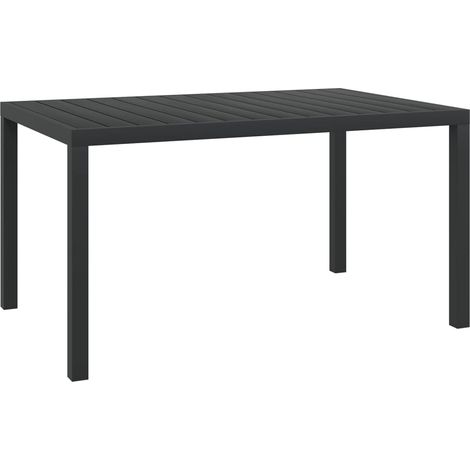 Gartentisch Schwarz 150x90x74 cm Aluminium und WPC
