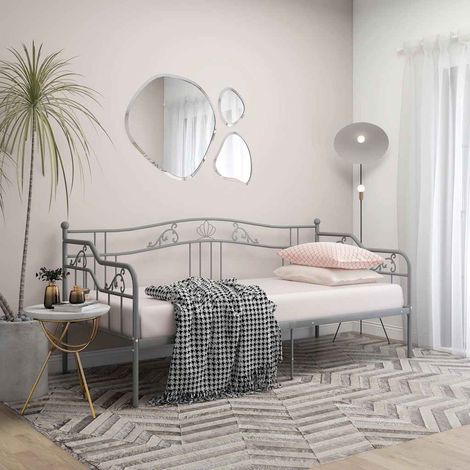 vidaXL Cadre de canapé-lit sans matelas gris métal 90x200 cm (1/5)
