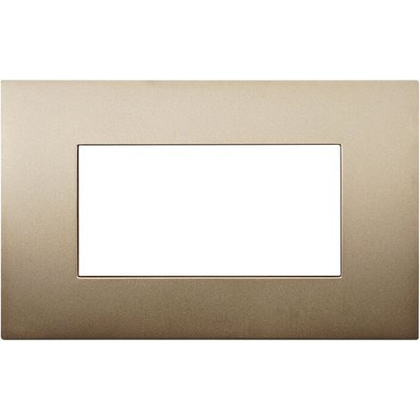 Placca Plastica ETTROIT Serie Venus 4 Posti/Moduli 504 Compatibile Con Vimar Arke, 14 Colori Disponibili (Oro)