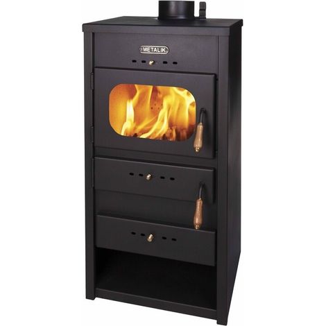 Poêle à bois Metalik Clasic 9,6 kW avec plaque en métal – chauffage de la maison