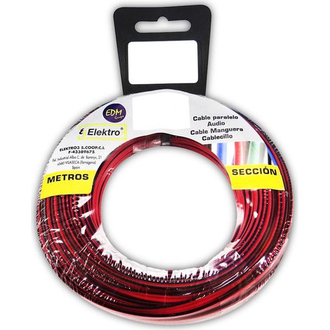 Avvolgicavo parallelo 2x1,5mm Rosso/Nero 25m (Audio)