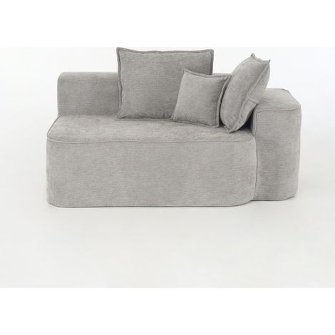 Chaise longue sans montage – Canapé confortable et moelleux avec coussins et poches latérales