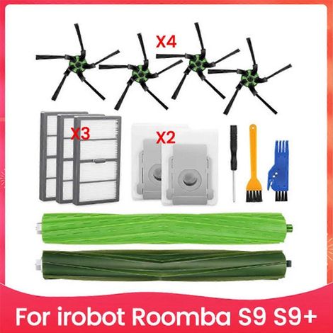 Ensemble de 14 pièces comprenant brosse, filtre et sac à poussière pour aspirateur iRobot Roomba S9/S9+ (1/5)