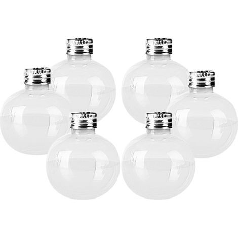 Lot de 6 boules transparentes à remplir pour décorations de Noël (150 ml) - Compatibles avec les bouteilles de jus, d'alcool et d'eau pour les fêtes de Noël (1/5)