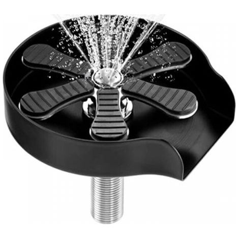 Rince Verre Evier, Lave Verre pour éVier Lavabo, Rince Verre Brosse En Verre pour éVier De Bar, En Acier Inoxydable, Lave Biberon Bouteille, Accessoire Evier Cuisine, Rinceur De Verre, Noir (1/5)