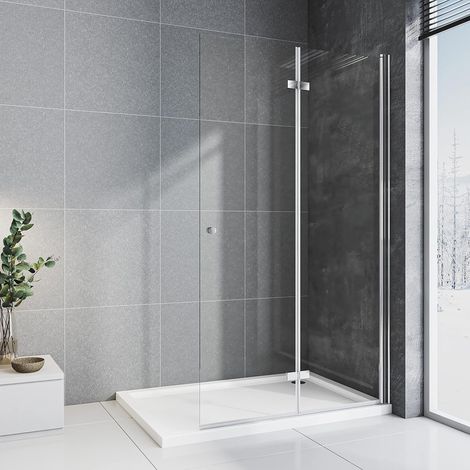WDWRITTI Walk in Dusche 80x185cm Walk in Duschwand Falttür Dusche Duschtrennwand, 6mm ESG-Sicherheitsglas