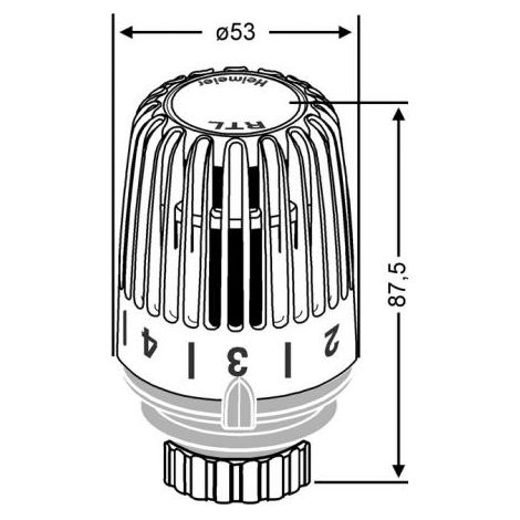 HEIMEIER Tête thermostatique RTL 0-50 Grd C pour corps de vanne thermostatique, 6510-00.500