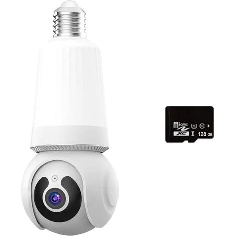 Caméra de sécurité à domicile Caméra IP d'intérieur à ampoule , Vision nocturne polychrome, suivi automatique, vidéosurveillance intelligente, moniteur de sécurité sans fil avec support E27(3MP Add 12 (1/5)