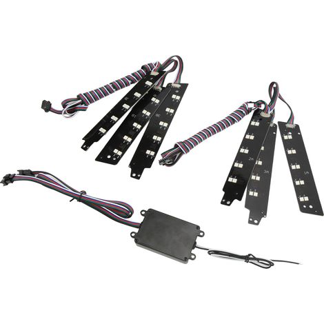 Kit Feux de Jour LED RGB Multicolore avec Yeux d'Ange, Commande via Application Mobile, Remplacement pour Ford Mustang 2015-2017 (1/5)