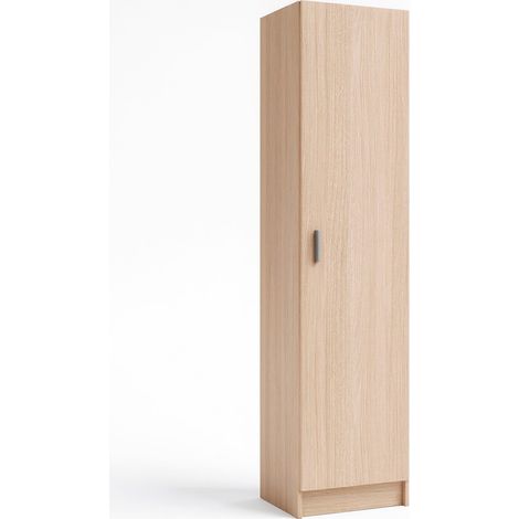 Armadio Con 1 Anta Armadietto Dispensa Mobile Multiuso Salvaspazio Con Ripiani Regolabili Anta Reversibile Ideale Per Cucina Ripostiglio Bagno Terrazzo 37 x 37 x 180 Cm Rovere (1/5)