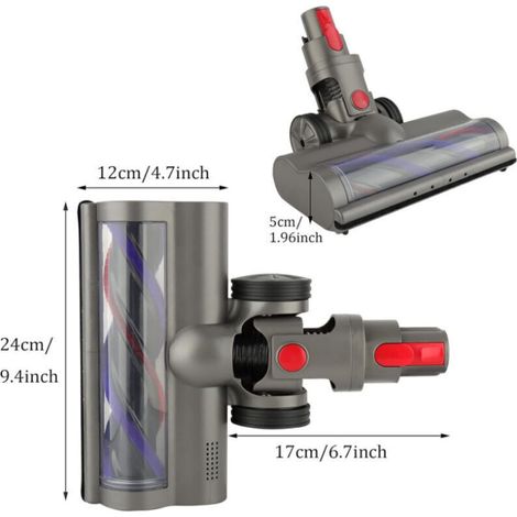 Spazzola Bardusch compatibile con gli aspirapolvere Dyson V7, V8, V10, V11, V15, testina di pulizia a trasmissione diretta con 4 luci frontali per pavimenti duri e tappeti. (1/3)