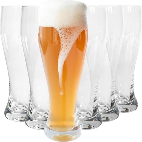 6 verres à bière blanche 0,5 L (max. 580 ml) Verres à bière Verre à Weissbier Verre à bière blanche (1/4)