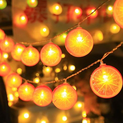 Guirlande Lumineuse Exterieure,Fairy Lights Decoration 3m,Tranche de Citron Guirlande,Lumière Décorative,pour Chambre à Coucher,Fête,Carnaval,Intérieur et Extérieur (1/5)
