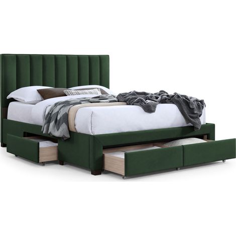 Cama Houston Fides, Verde oscuro, Doble, 160x200, Tapiz, Somieres, 165x214x111cm (1/5)