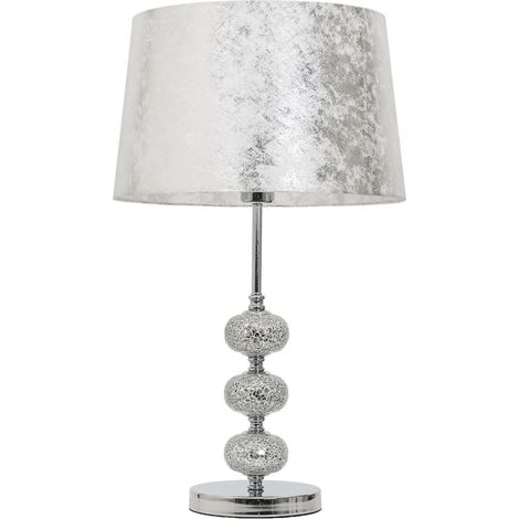 Sobremesa cromo bolas mosaico espejo pantalla color pan de plata 1xE27 (1/3)