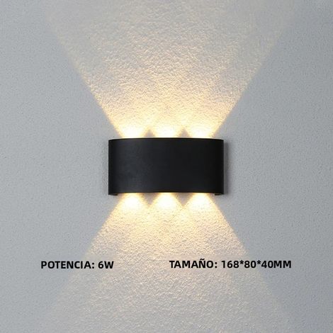Applique murale LED étanche IP65 (blanc froid 6W noir), lampe de jardin en aluminium (1/5)