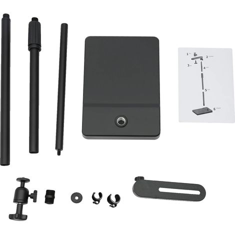 Soporte para proyector, altura ajustable, rotación de 360°, color negro. (1/2)