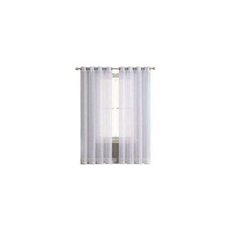 Ensemble de 2 Rideaux en Voile 134x160cm - Double Panneau en Tulle avec Oeillets - Draperies Modernes et Douces pour Décoration Blanche