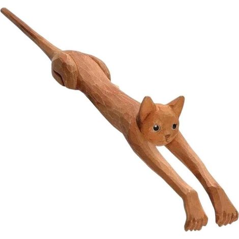 Kratzbaum aus Holz für Katzen, 42 cm lang, Rückenkratzer, juckreizlindernde Massage, entspannendes Körperaccessoire (1/5)