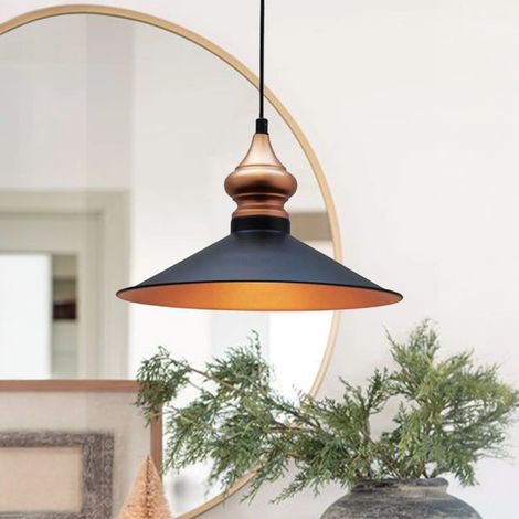 bamyum Suspension Luminaire Vintage, Lustre Salon de 30 cm en Métal, Lampe E27 pour Chambre, Salle à Manger (1/4)