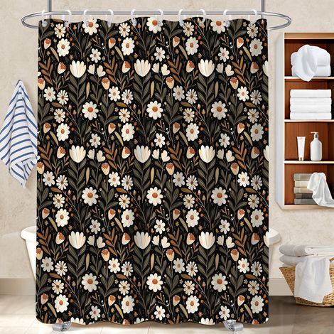 Kit rideau de douche en polyester 180x180 imperméable bâche polyester douche pour une touche de gaieté et de couleur (1/5)