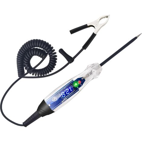Testeur de circuit de voiture à affichage numérique LED avec lecture de tensions et détections de polarité pour diagnostic électrique automobile (1/5)