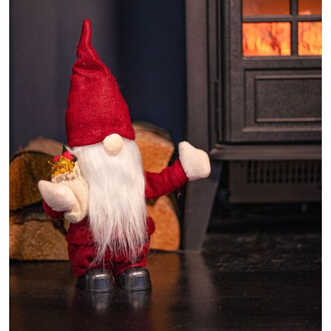 28cm Battery Operated Musical Walking Christmas Gonk Decoration in Red (1/5)