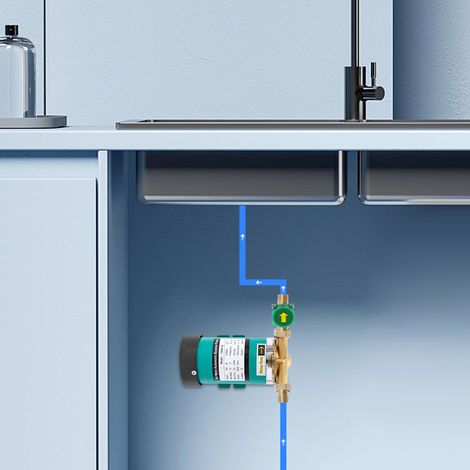 Druckerhöhungspumpe 120 W, Umwälzpumpe für häusliches Warmwasser, max. Durchfluss 25 l/min, für Dusche, Wasserhahn, Waschmaschine und Garten (1/5)