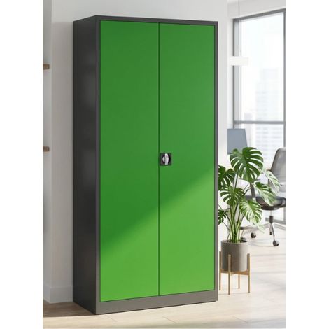 STIER Universalschrank mit 4 Fachböden 1950 x 920 x 420 mm, Anthrazitgrau, Grün (1/4)