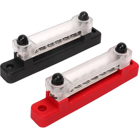 Bloc de distribution de bornes de batterie 48 V 150 A à 6 bornes et 2 goujons, avec 12 bornes pour voiture, camping-car et bateau. (1/5)