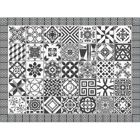 Set Table Keramos Gris Set De Table Kisikol En Polypropylène, Motif Céramique Grise, 40x30cm. - Générique