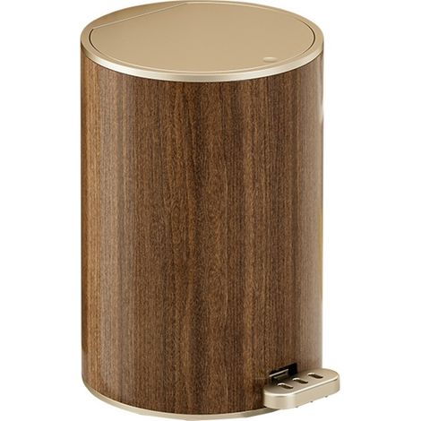 poubelle pour chambre ronde couverte 9L avec couvercle à pression, en ABS PP, isolation des odeurs, pour maison, style rétro (1/5)