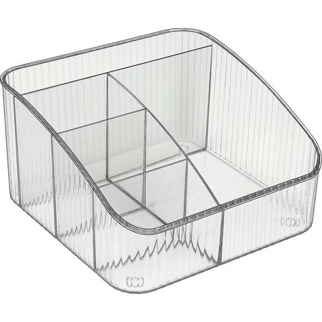 Kosmetik-Organizer, Tierpflege-Organizer mit 5 Fächern, für Büro, Kleiderschrank, Badezimmer, Schminktisch, Arbeitsplatte, transparent (1/4)