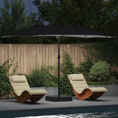 Maison Exclusive - Garten-Sonnenschirm Schwarz 385 x 209 x 244 cm (1/5)