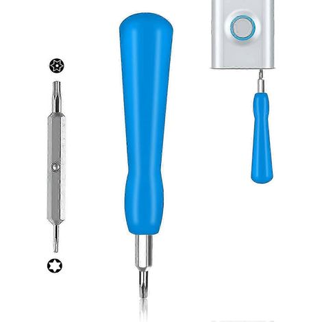 Tournevis pour sonnette, kit de remplacement de tournevis de sécurité pour sonnette vidéo, en acier allié, double embout Torx T6 T15, compatible avec les sonnettes vidéo et les portes. (1/5)