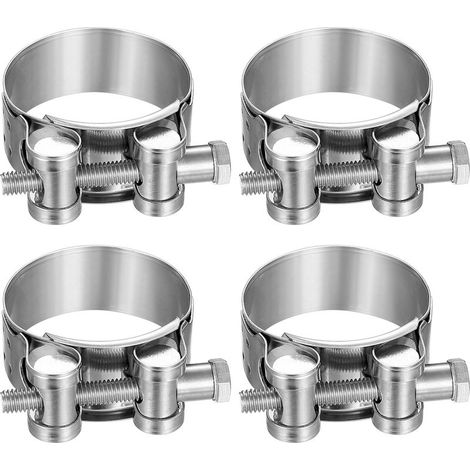 4 Pcs Collier de Serrage en Acier Inoxydable 40 43 mm Réglable,Collier Serrage Inox,Colliers de Serrages à Vis en T pour Collier Durite Essence échappement tubes tuyaux d'eau Automobiles (1/5)
