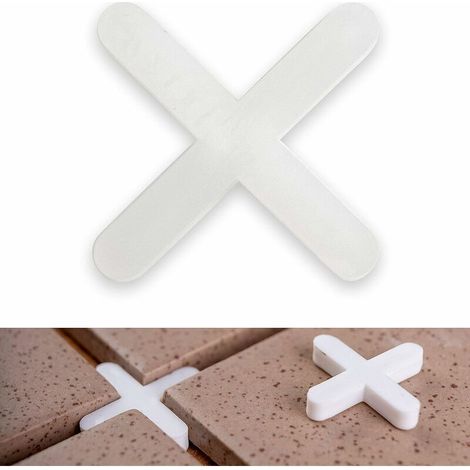 Tile spacers, 2 mm thick, 100 pieces, Staggered joints for even spacing when laying tiles, Staggered joint spacers can be grouted, 100 x (1/5)
