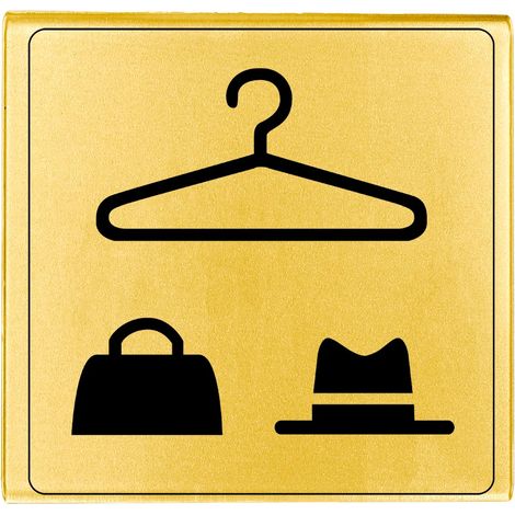 Plaque de porte Vestiaires - Classique or 90x90mm - 4500287