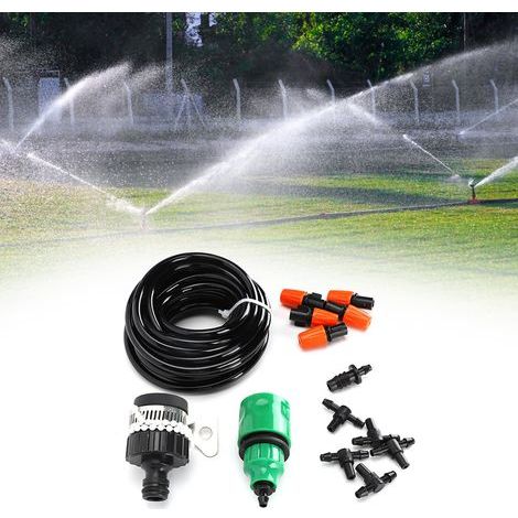 Système de micro-irrigation automatique, kit d'arrosage et accessoires pour jardin, parterre de fleurs, terrasse et pelouse (1/5)