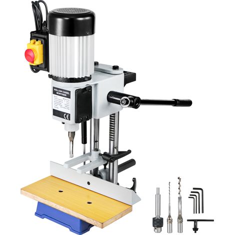 VEVOR Macchina Mortasare Lavorazione del Legno, Mortasatrice Scalpello da 750 W Velocita 2800 giri/min, Mortasatrice Cava con Set di Punte per Scalpello, Mortasatrice per Fori Rotondi Quadrati Legno