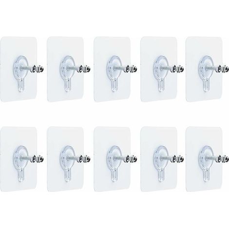 10 pièces 6 x 6 cm vis murales adhésives clous de suspension auto-adhésifs pour suspendre des vis adhésives crochets de montage mural pour cuisine sa (1/4)
