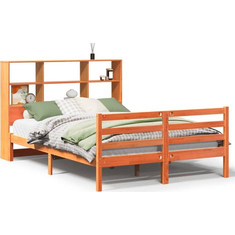 Maison Exclusive - Massivholzbett ohne Matratze Wachsbraun 150x20