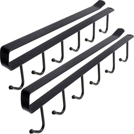 U7165 Metall Hakengestell Tassen (2er Set), Unter Regal Tassen Aufhängen, Schrankeinsatz Tassenhalter -Schwarz (1/5)