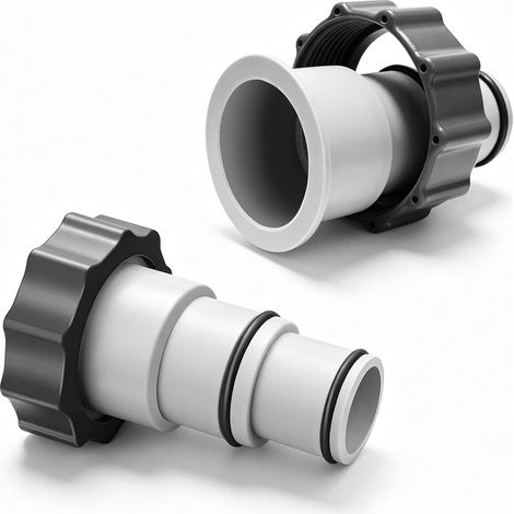 2 x Swimming Pool Hose Adapters A, Adapter for 32 and 38 mm Hose pool adapter A hose adapter with screw on internal thread, pool hose adapter for pump (1/5)