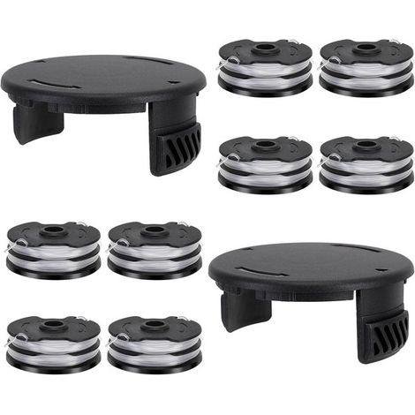 8 Trimmerspulen + 2 Spulenkappen passend für Parkside 13600210 Ersatzteile für Parkside Rasentrimmer (kompatibel mit LIDL PRTA 20 Li C3 A1B2, PRT (1/5)