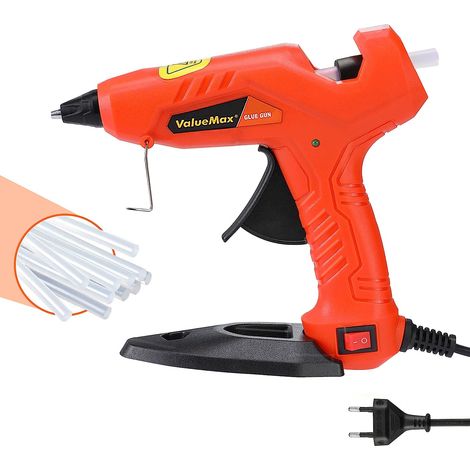 ValueMax Pistolet à Colle Chaude 30W avec 20 Bâtons de Colle 7x100 mm, Pistolet à Colle Electrique de Chauffage Rapide, Anti Ecoulement pour Réparation, Artisanat, DIY (1/5)