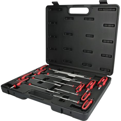KS TOOLS Llave de mango en T Torx con orificio 9 pzs. TB10-TB50 - 151.8160