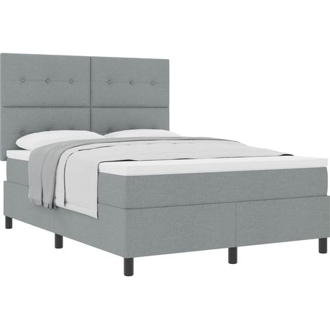 Maison Exclusive - Letto a molle con materasso Grigio chiaro 140 x 190 cm Tessuto